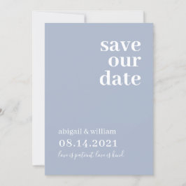 Stoffig Blauw Eenvoudig Modern Niet Foto Bruiloft Save The Date
