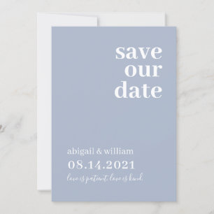 Stoffig Blauw Eenvoudig Modern Niet Foto Bruiloft Save The Date