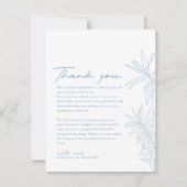 Stoffig Blauw Eenvoudige Hand getrokken Botanische Bedankkaart (Voorkant)