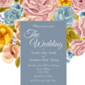 Stoffig Blauw Eenvoudige Stijl Huwelijk Folie Uitnodiging