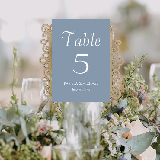 Stoffig Blauw Eenvoudige Stijl Huwelijk Kaart