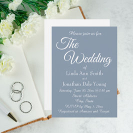 Stoffig Blauw Eenvoudige Stijl Huwelijk Kaart