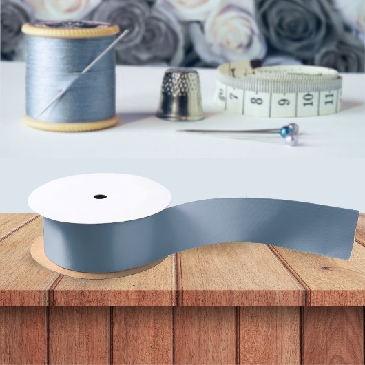 Stoffig Blauw Effen Kleur Eenvoudig Minimalistisch Satijnen Lint