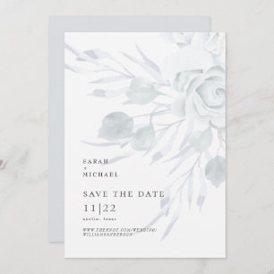 Stoffig Blauw Elegant Bloemen Bruiloft Save The Da Save The Date