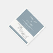 Stoffig Blauw Elegant Bruiloft Toast Gepersonalise Servet (Hoek)