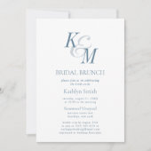 Stoffig Blauw Elegant Classic Eenvoudige Bruidsbru Kaart (Voorkant)