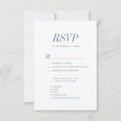 Stoffig Blauw Elegant Classic Minimalistische Brui RSVP Kaartje (Voorkant)