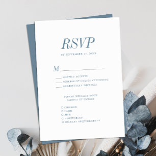 Stoffig Blauw Elegant Classic Minimalistische Brui RSVP Kaartje