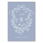 Stoffig blauw Elegant Frans Bloemkam Kaart (Achterkant)