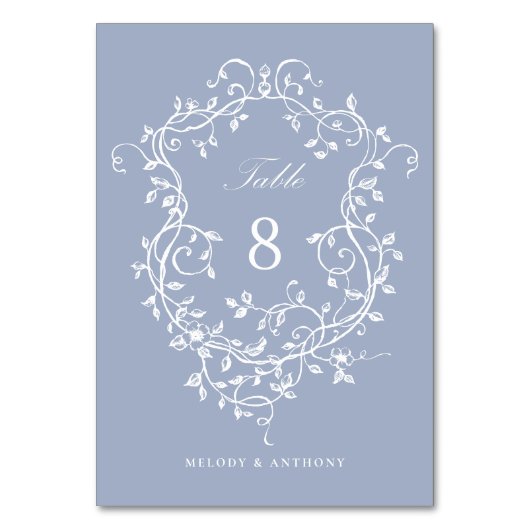 Stoffig blauw Elegant Frans Bloemkam Kaart (Achterkant)