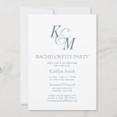 Stoffig blauw Elegant klassiek vrijgezellenfeest Kaart (Voorkant)