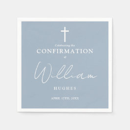 Stoffig Blauw Elegant Modern Minimalistisch Bevest Servet