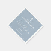 Stoffig Blauw Elegant Modern Minimalistisch Bevest Servet (Hoek)