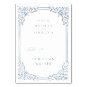 Stoffig Blauw Elegant  Opvouwbare Plaatskaart Kaart (Voorkant)