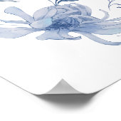 Stoffig blauw elegant vrijgezellenfeest welkomstbo poster (Hoek)