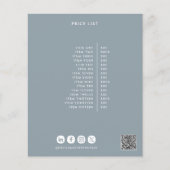 Stoffig blauw elegante moderne girly prijs QR code Flyer (Voorkant)