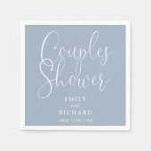 Stoffig Blauw Elegante Paren Bruids Trouwdouche Servet (Voorkant)