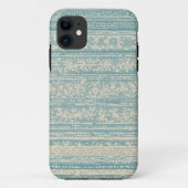  stoffig blauw en crème behang Case-Mate iPhone case (Achterkant)