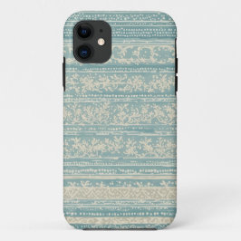  stoffig blauw en crème behang Case-Mate iPhone case
