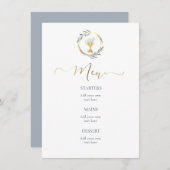 stoffig blauw en faux goud Menu (Voorkant / Achterkant)