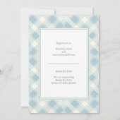 Stoffig blauw en groen Baby shower Kaart (Achterkant)