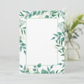Stoffig blauw en groen blad blanco kaart (Staand voorkant)
