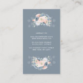 Stoffig blauw en perzikkleurige Rozen Elegante Blo Visitekaartje (Achterkant)