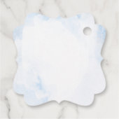 Stoffig Blauw en Roze Bloemen Moderne Bruiloft Bedankjes Labels (Achterkant)