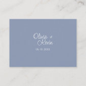 Stoffig Blauw en Roze Bloemen Moderne Bruiloft Informatiekaartje (Achterkant)