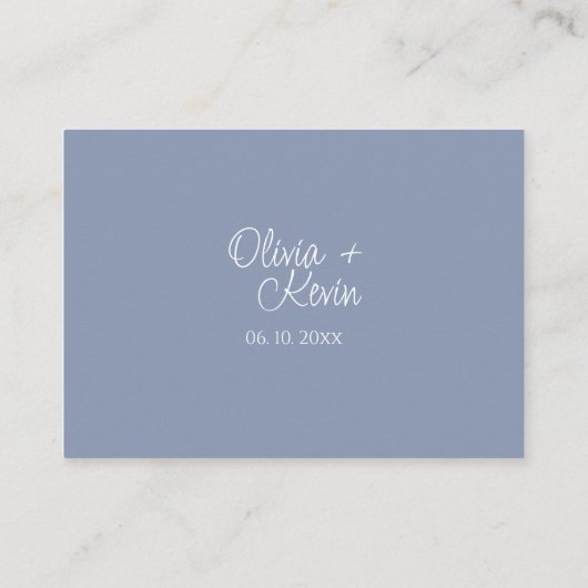 Stoffig Blauw en Roze Bloemen Moderne Bruiloft Informatiekaartje (Achterkant)