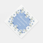 Stoffig Blauw en Wit Bloemen Boho Baby shower Servet (Hoek)