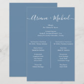 Stoffig Blauw en Wit Eenvoudig bruidsfeestje Minim (Voorkant / Achterkant)