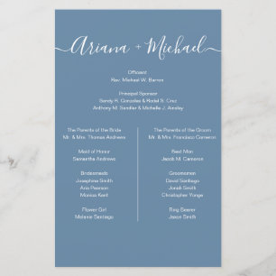 Stoffig Blauw en Wit Eenvoudig bruidsfeestje Minim