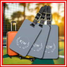 Stoffig blauw en wit | Monogram moderne Initialen