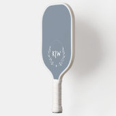 Stoffig blauw en wit | Monogram moderne Initialen Pickleball Paddle (Links)