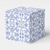 Stoffig Blauw en Wit Patterned Bedankdoosjes (Voorkant Zijde)