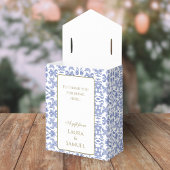 Stoffig Blauw en Wit -stijl Favor Box Bedankdoosjes