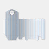 Stoffig blauw en witte strepen monogram bruiloft bedankdoosjes (Uitgevouwen)