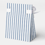 Stoffig blauw en witte strepen monogram bruiloft bedankdoosjes (Achterkant)