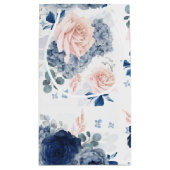 Stoffig Blauw en Zacht Licht Roze Bloemen Elegant Klein Cadeauzakje (Achterkant)