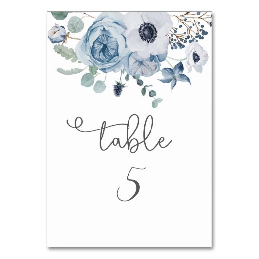 Stoffig blauw eucalyptus bloemig elegant kaart (Achterkant)