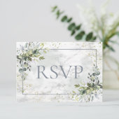 Stoffig Blauw Eucalyptus Groen Marmer Geen Menu RS (Staand voorkant)