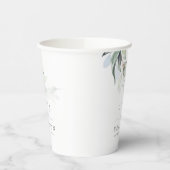 Stoffig blauw Eucalyptus laat groen elegant achter Papieren Bekers (Links)