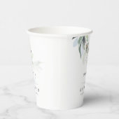 Stoffig blauw Eucalyptus laat groen elegant achter Papieren Bekers (Rechts)