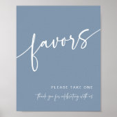 Stoffig Blauw Favorieteken Moderne Minimalistische Poster (Voorkant)