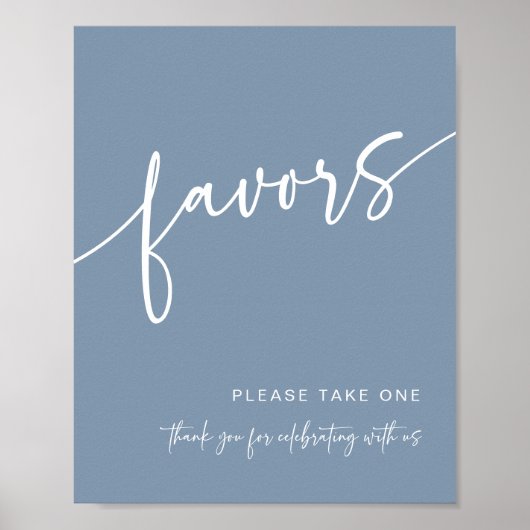 Stoffig Blauw Favorieteken Moderne Minimalistische Poster (Voorkant)