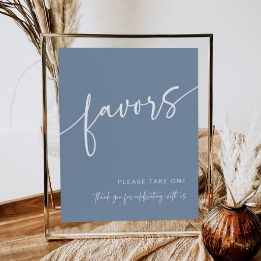 Stoffig Blauw Favorieteken Moderne Minimalistische Poster