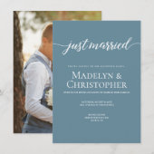 Stoffig blauw feest Alleen bruiloft Foto Net getro Kaart (Voorkant / Achterkant)