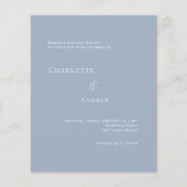 Stoffig blauw formele moderne eenvoudige bruiloft  (Voorkant)