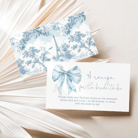 Stoffig blauw Frans boog recept voor de bruid te z Informatiekaartje